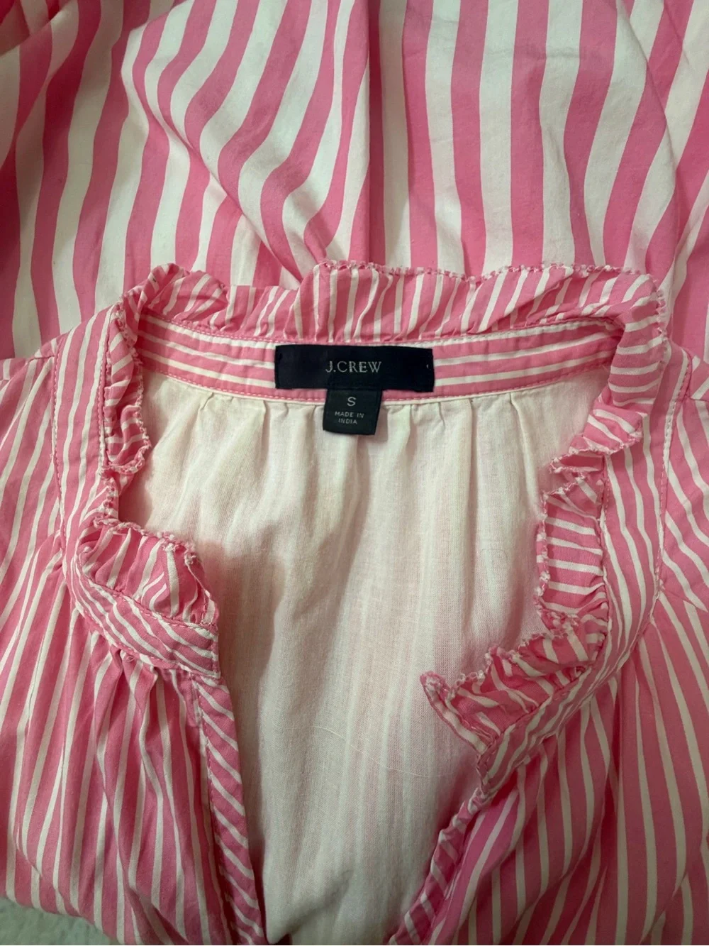 NWOT J. Crew Pink and White Striped Sleeveless Tiered Dress